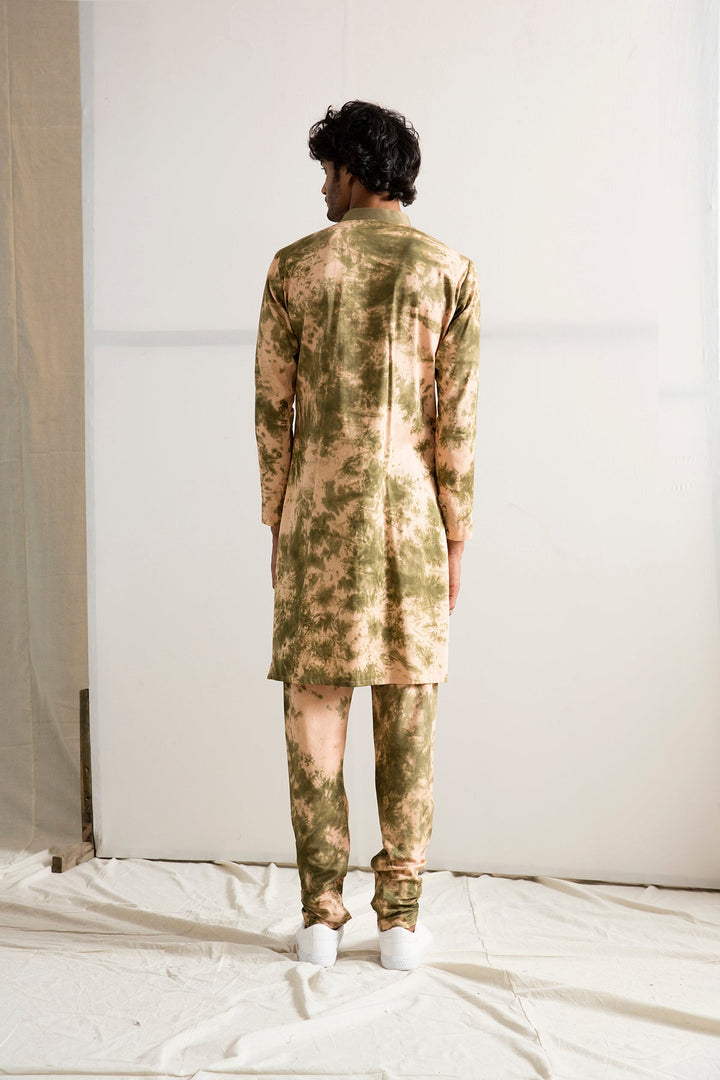 Jalen - Tie & Dye Kurta Set With Quilted Jacket