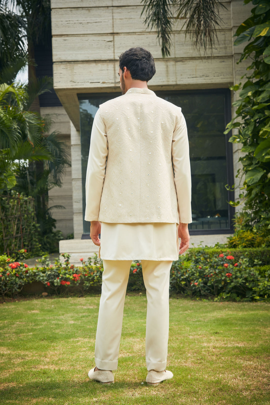 Harit- Beige Nehru Jacket Set