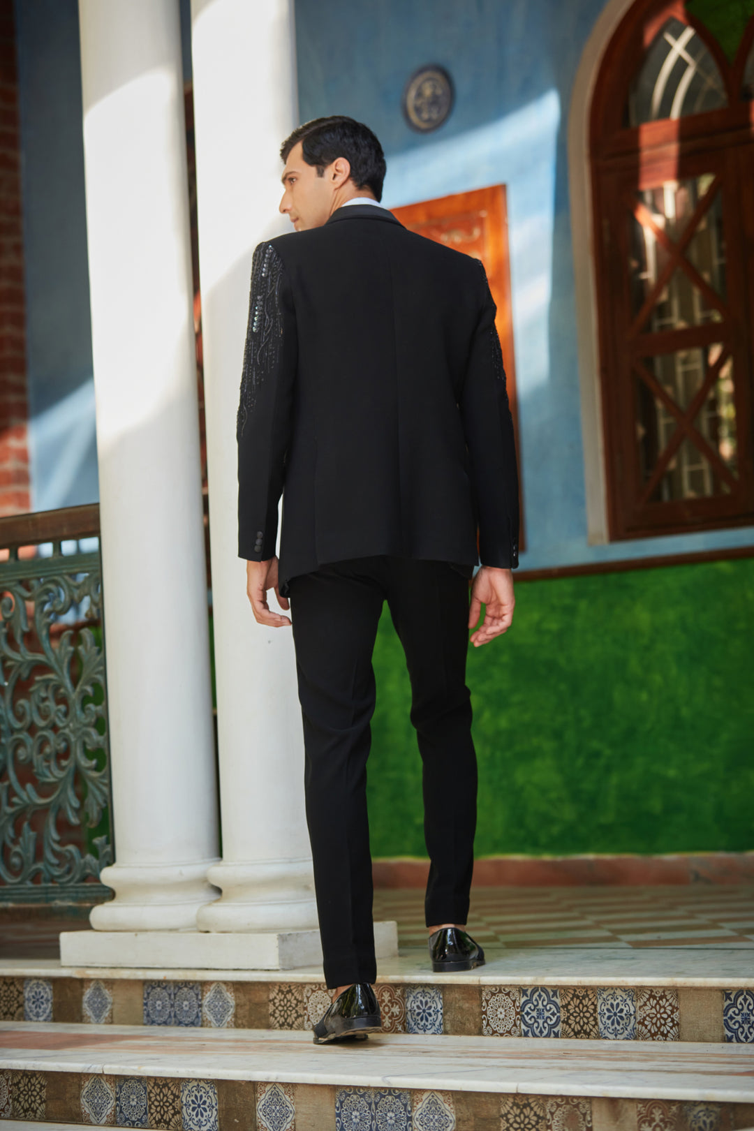 Remsey Black Embroidered Classic Tuxedo