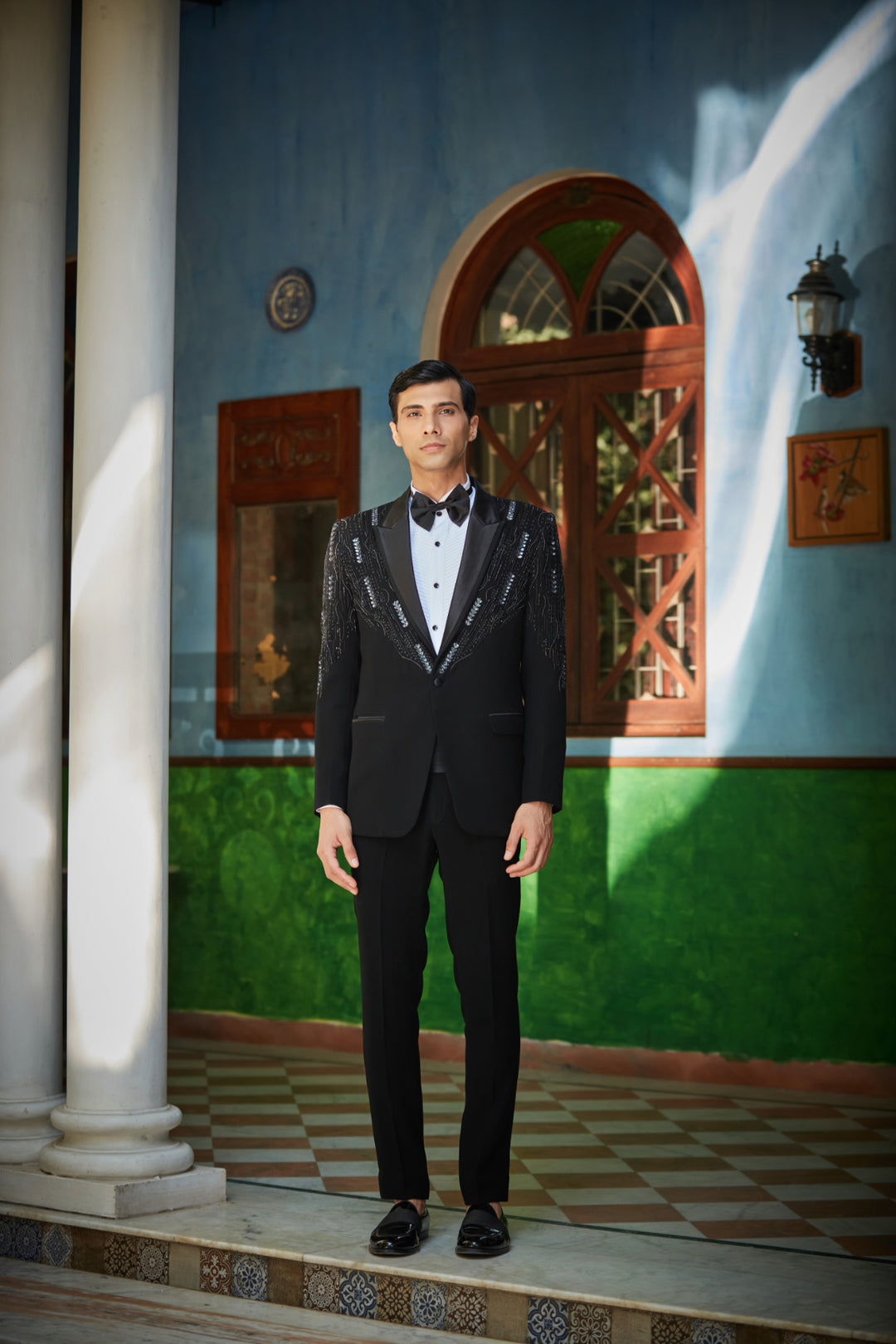 Remsey Black Embroidered Classic Tuxedo