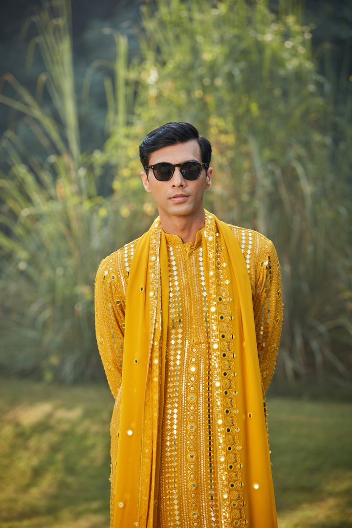 Ambrosia Mustard Kurta set