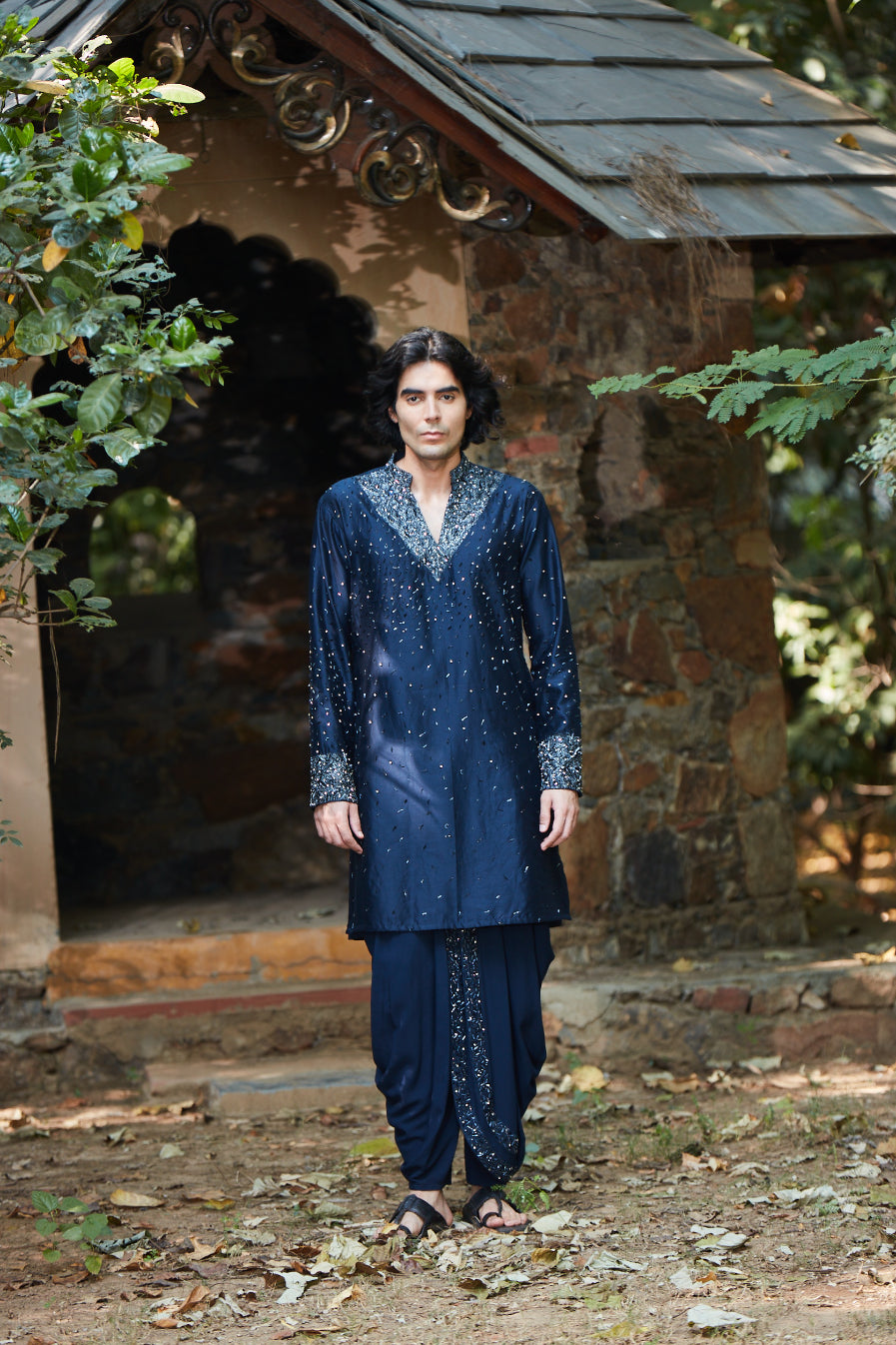 Iris Navy Blue Kurta