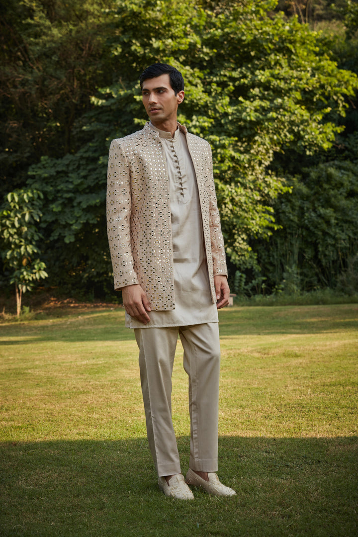 Beige Bliss Indowestern Set