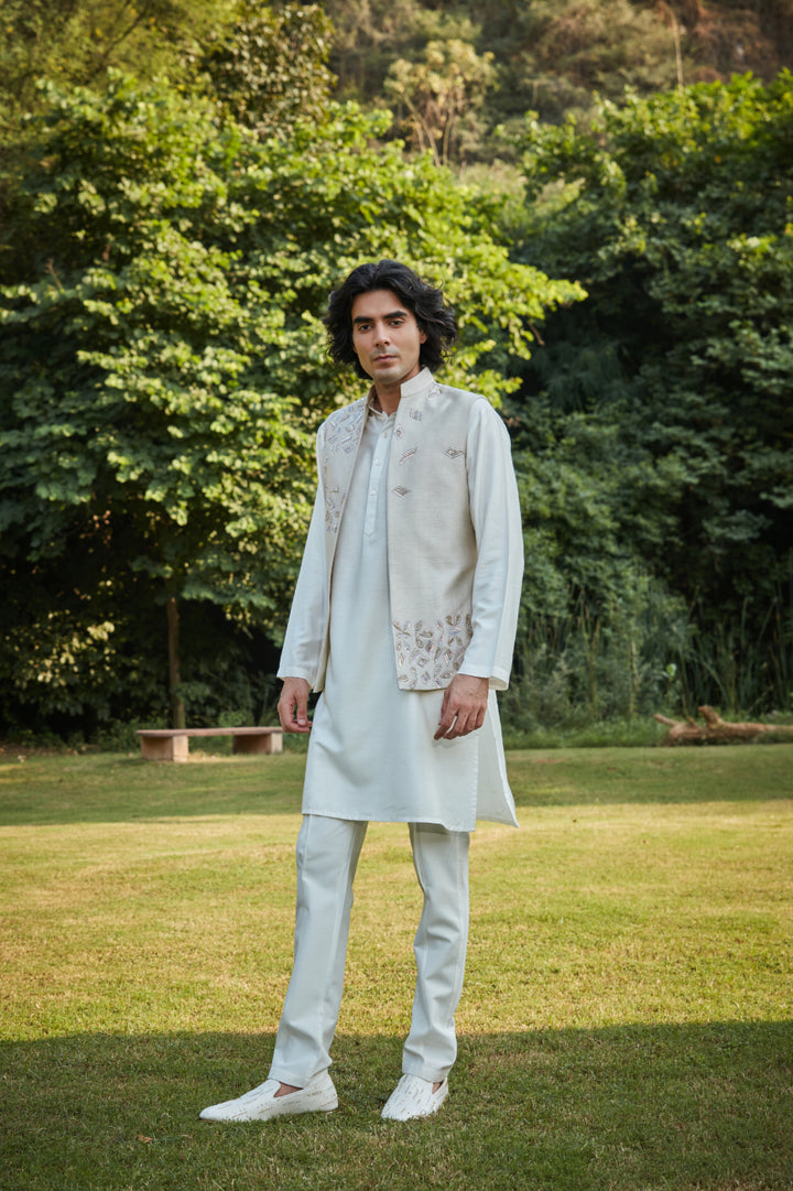 Deley Off White Nehru Jacket