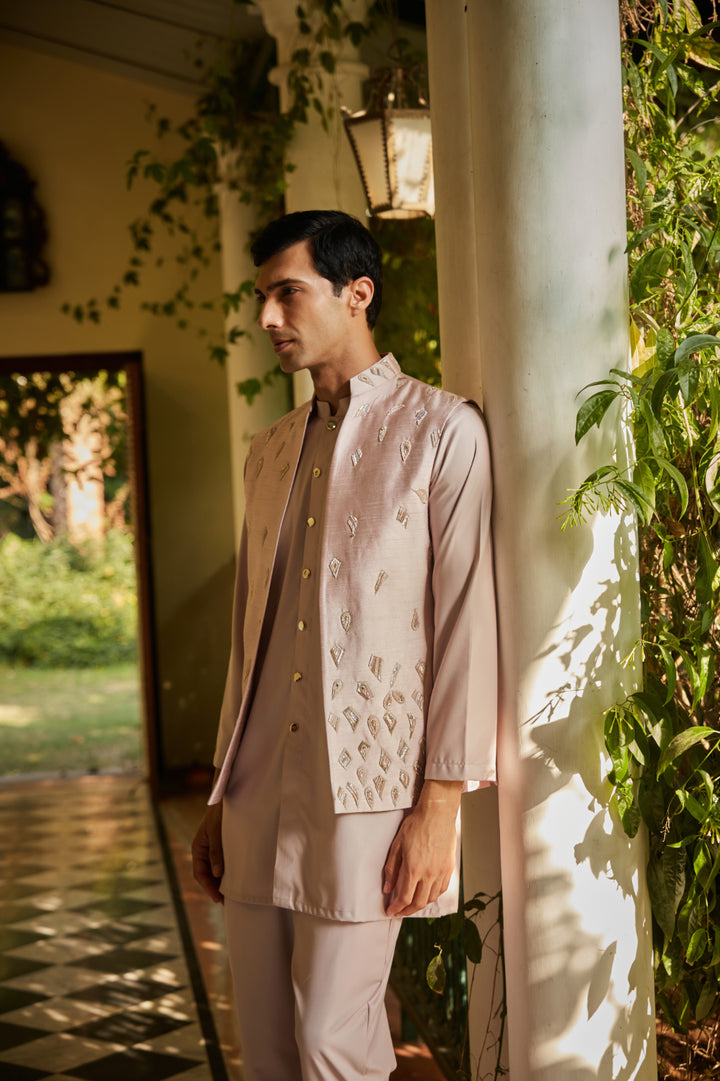 Vitale Light pink Nehru Jacket set