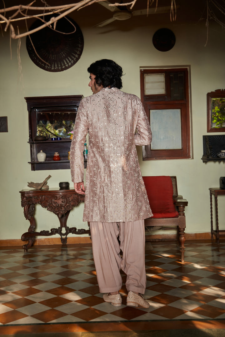 Nouveau- Embroidered Kurta set in Champagne color