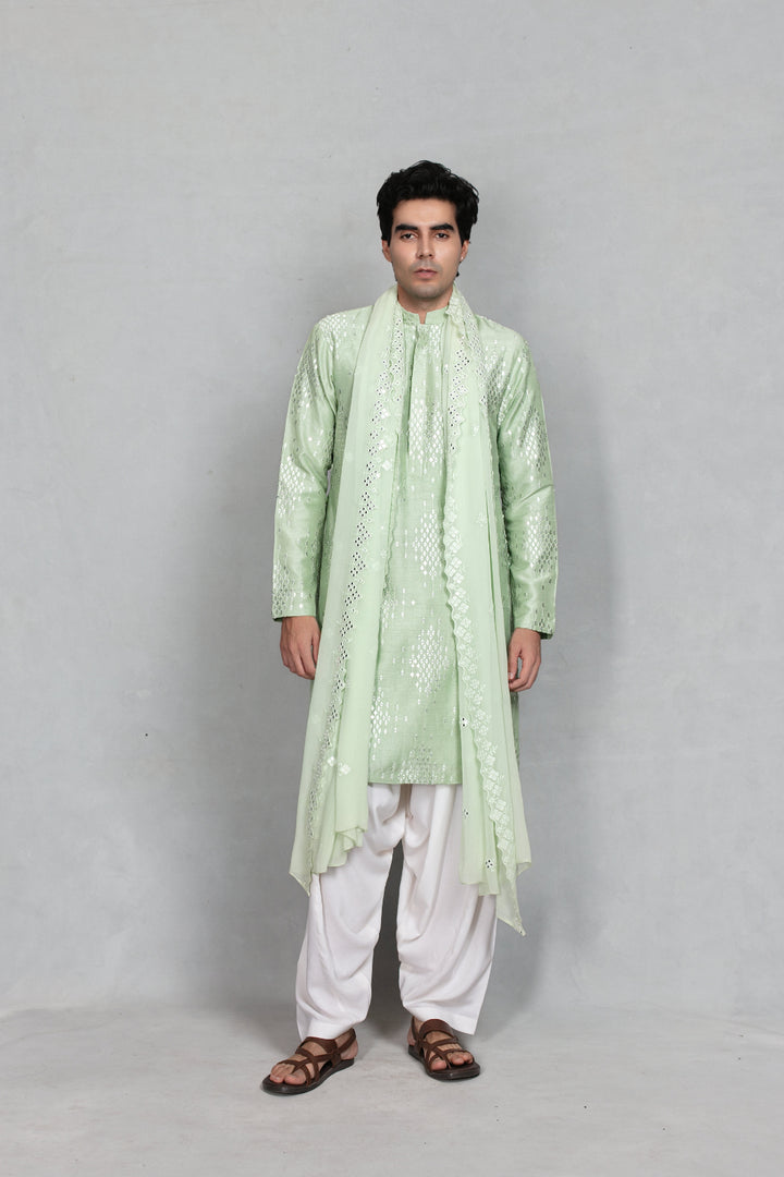 Mridu Kurta Set in Mint Green