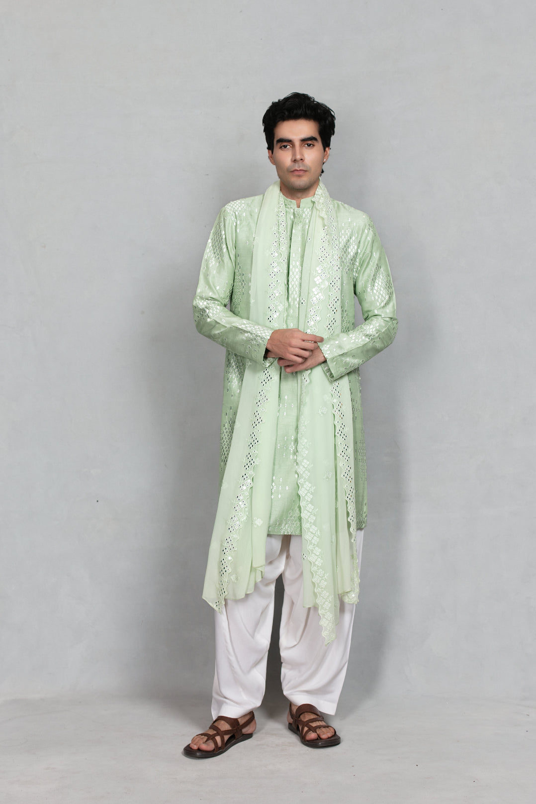 Mridu Kurta Set in Mint Green