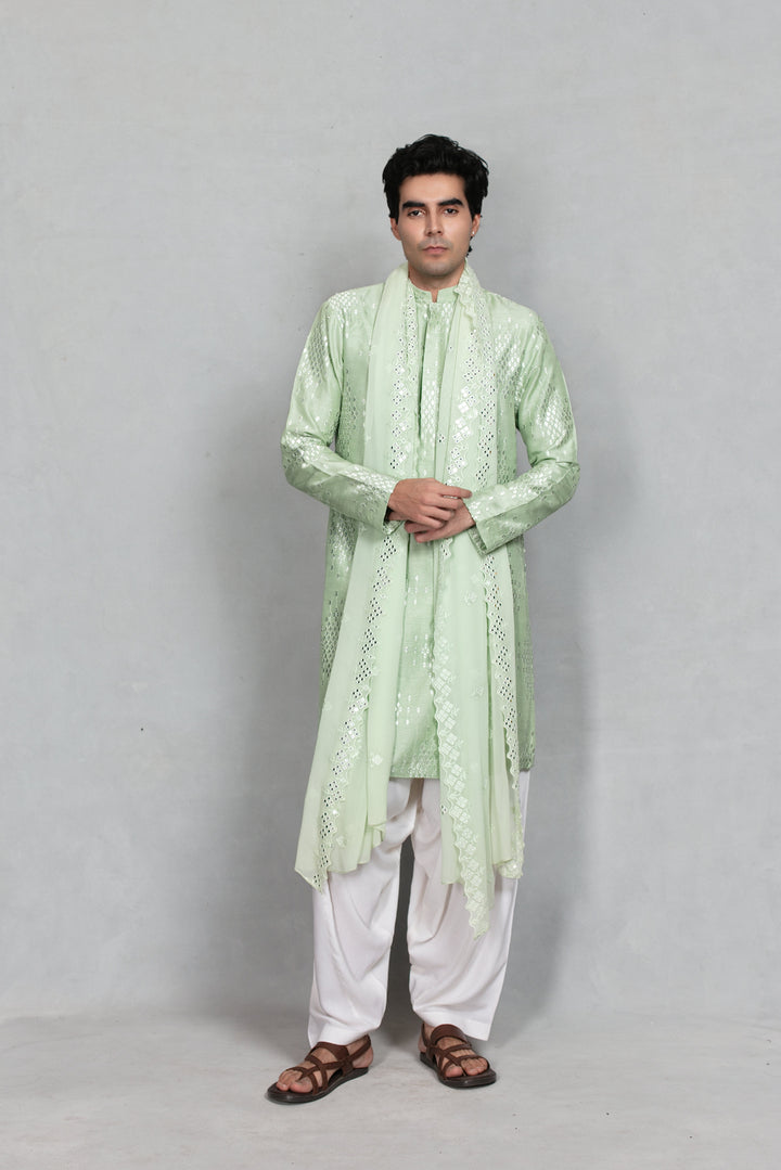 Mridu Kurta Set in Mint Green