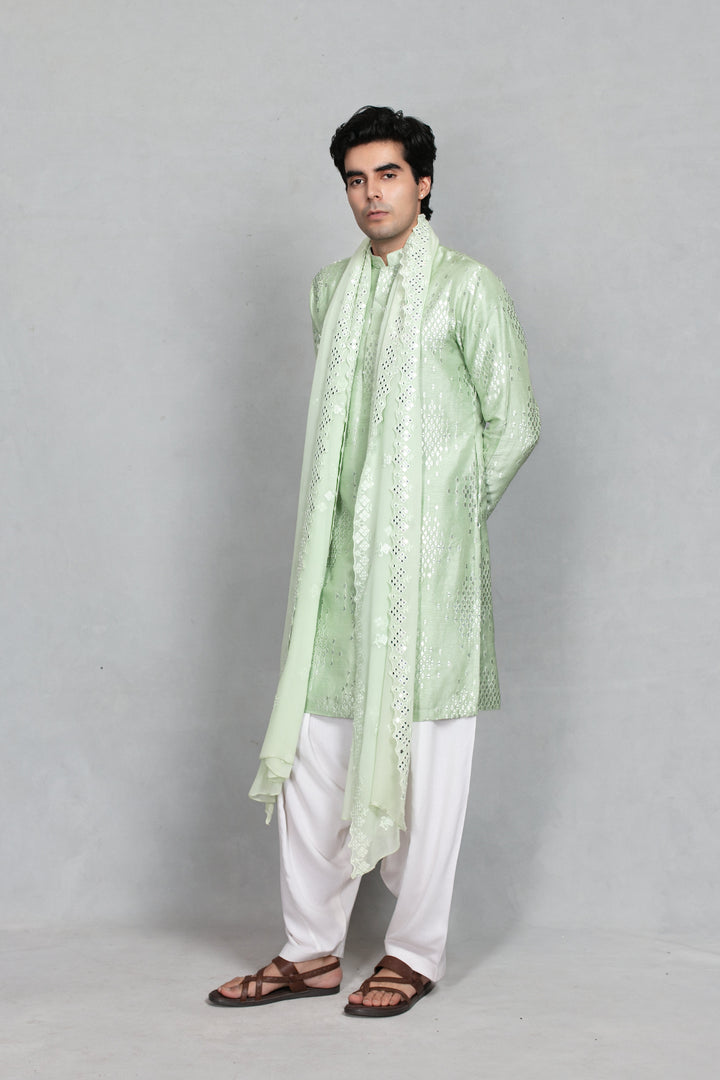 Mridu Kurta Set in Mint Green