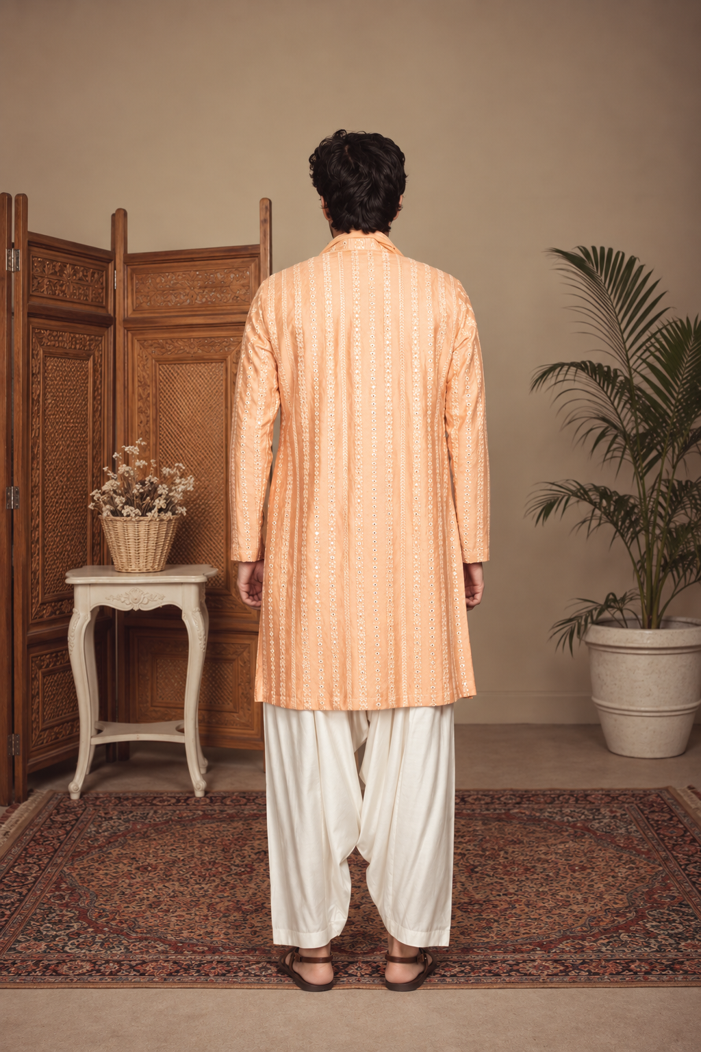 Kesari Kurta Set in Peach