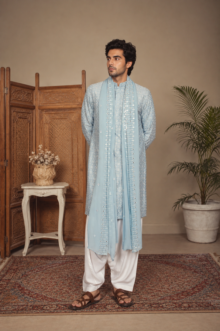 Archis Kurta Set in Light Blue