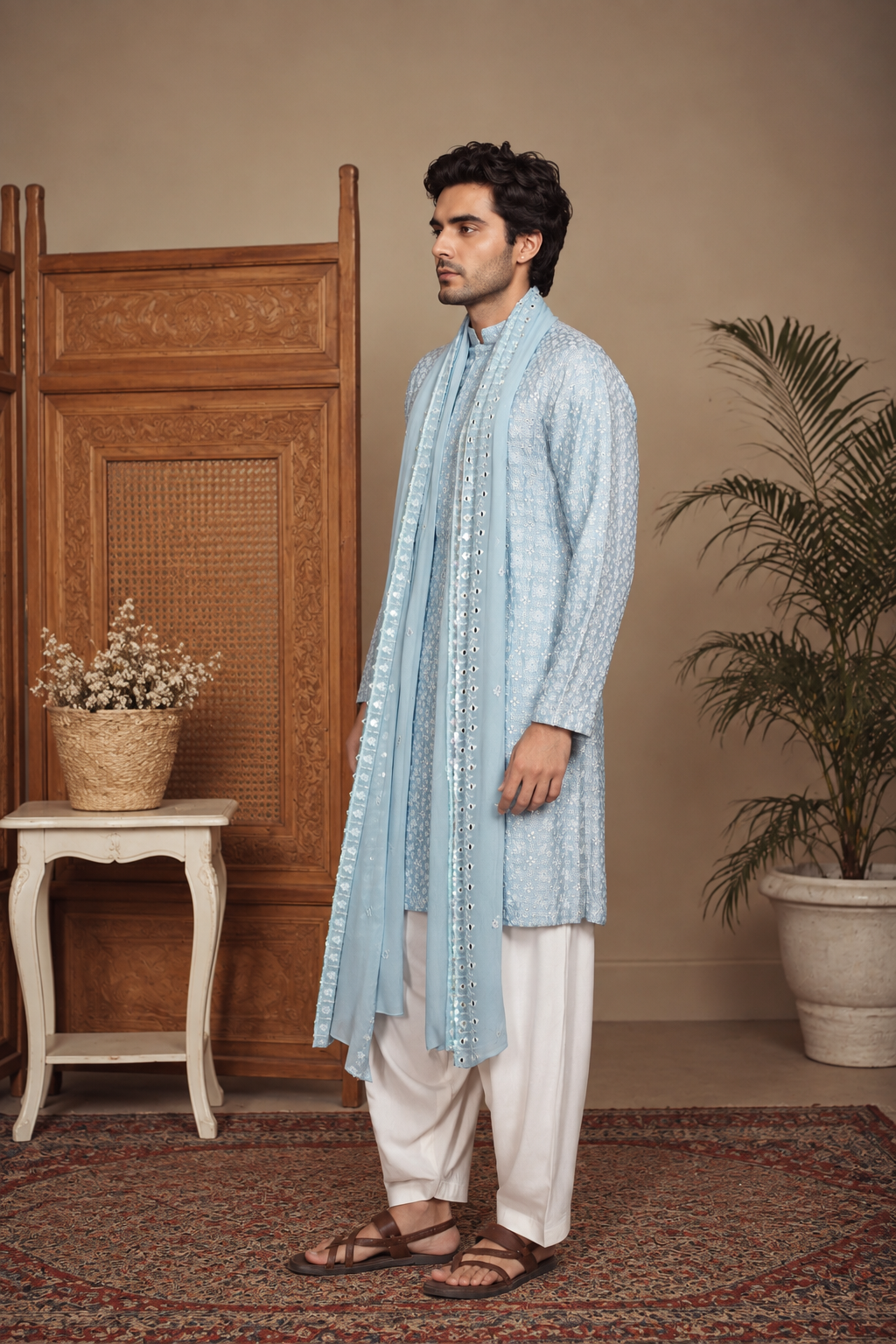 Archis Kurta Set in Light Blue