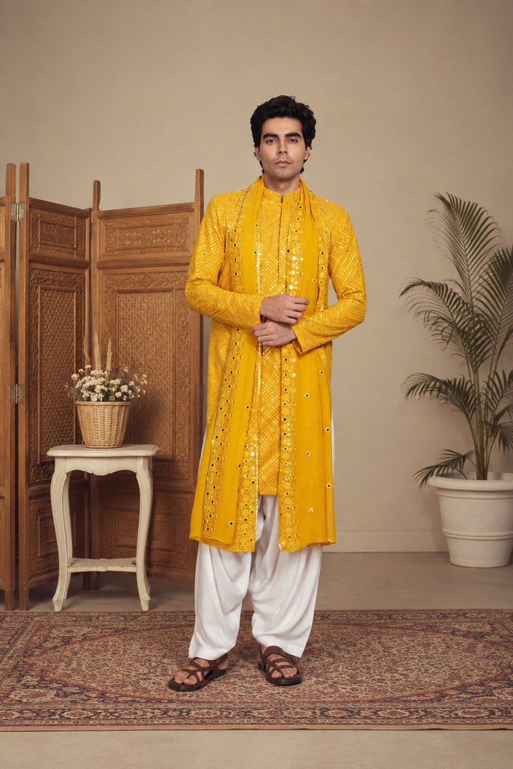 Arush Kurta Set in Yellow