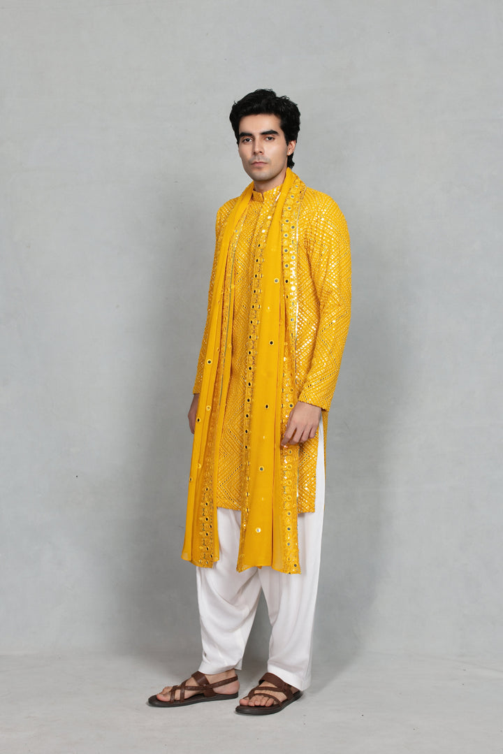 Arush Kurta Set in Yellow
