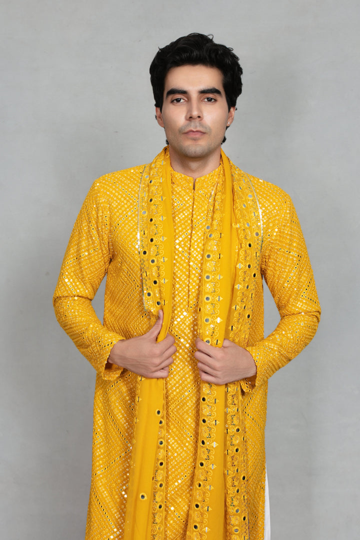 Arush Kurta Set in Yellow