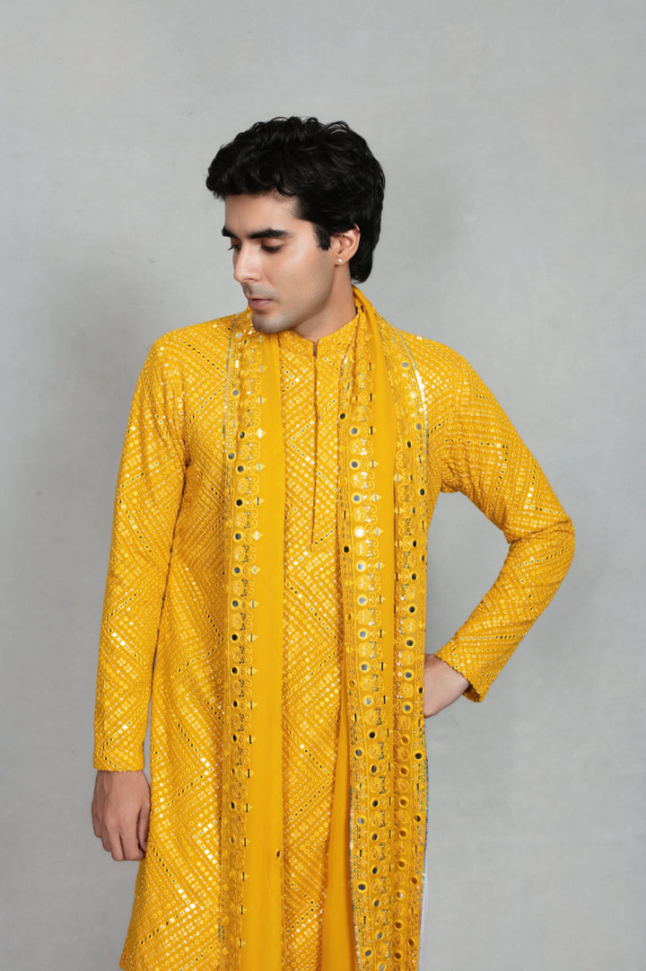 Arush Kurta Set in Yellow