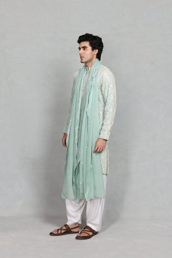 Aven Kurta Set in Mint Green