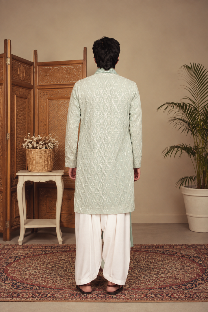 Aven Kurta Set in Mint Green