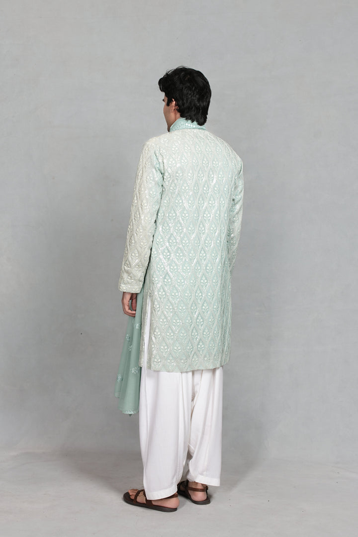 Aven Kurta Set in Mint Green