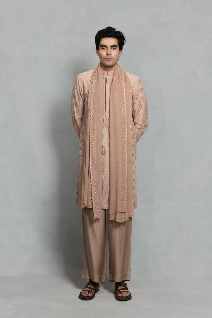 Sutra Kurta Set in Champagne