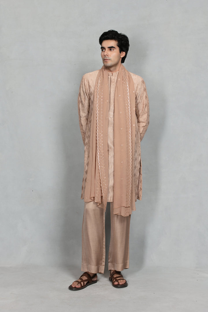 Sutra Kurta Set in Champagne