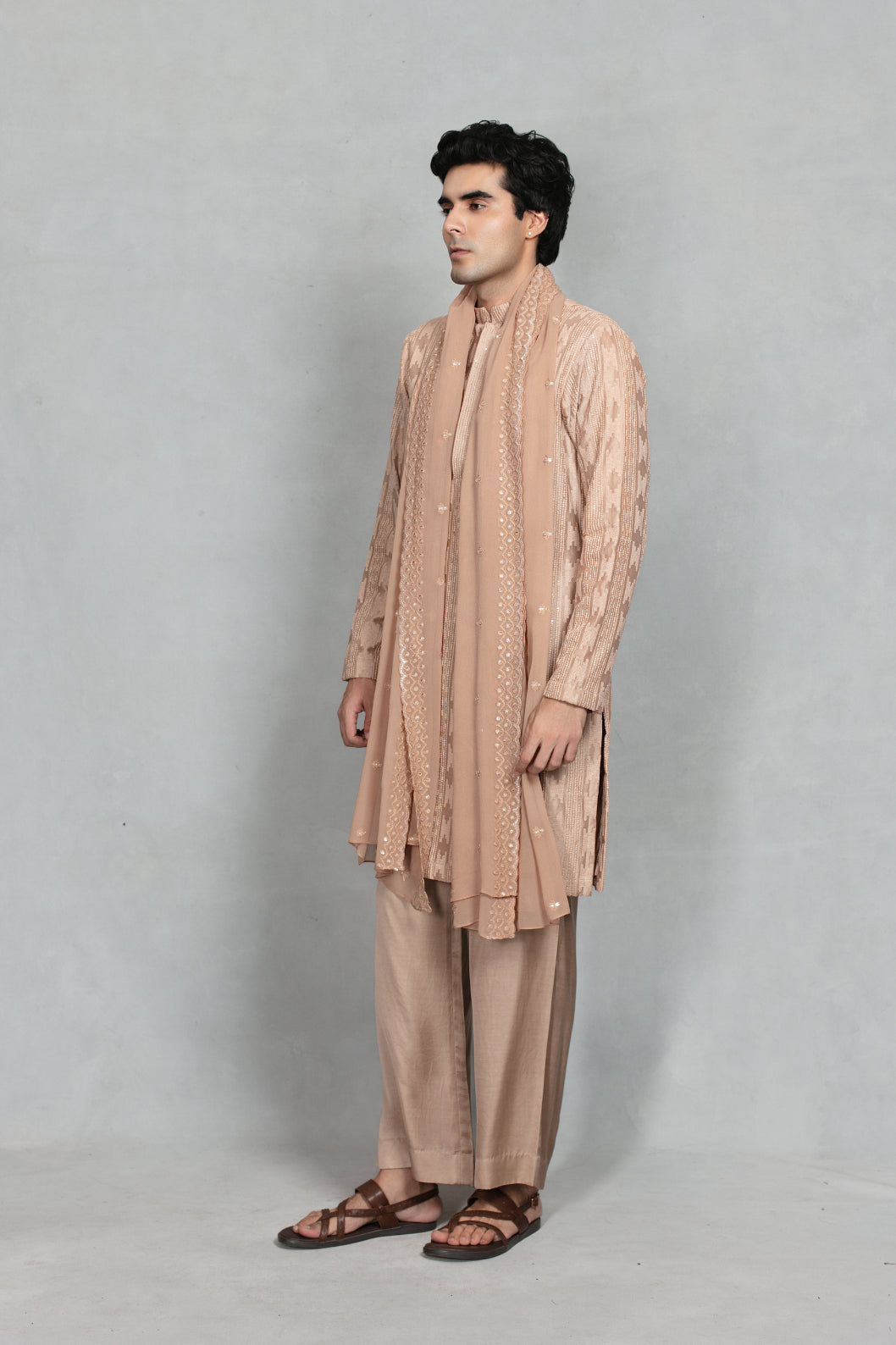 Sutra Kurta Set in Champagne