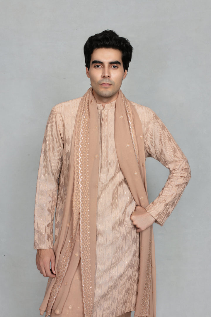 Sutra Kurta Set in Champagne