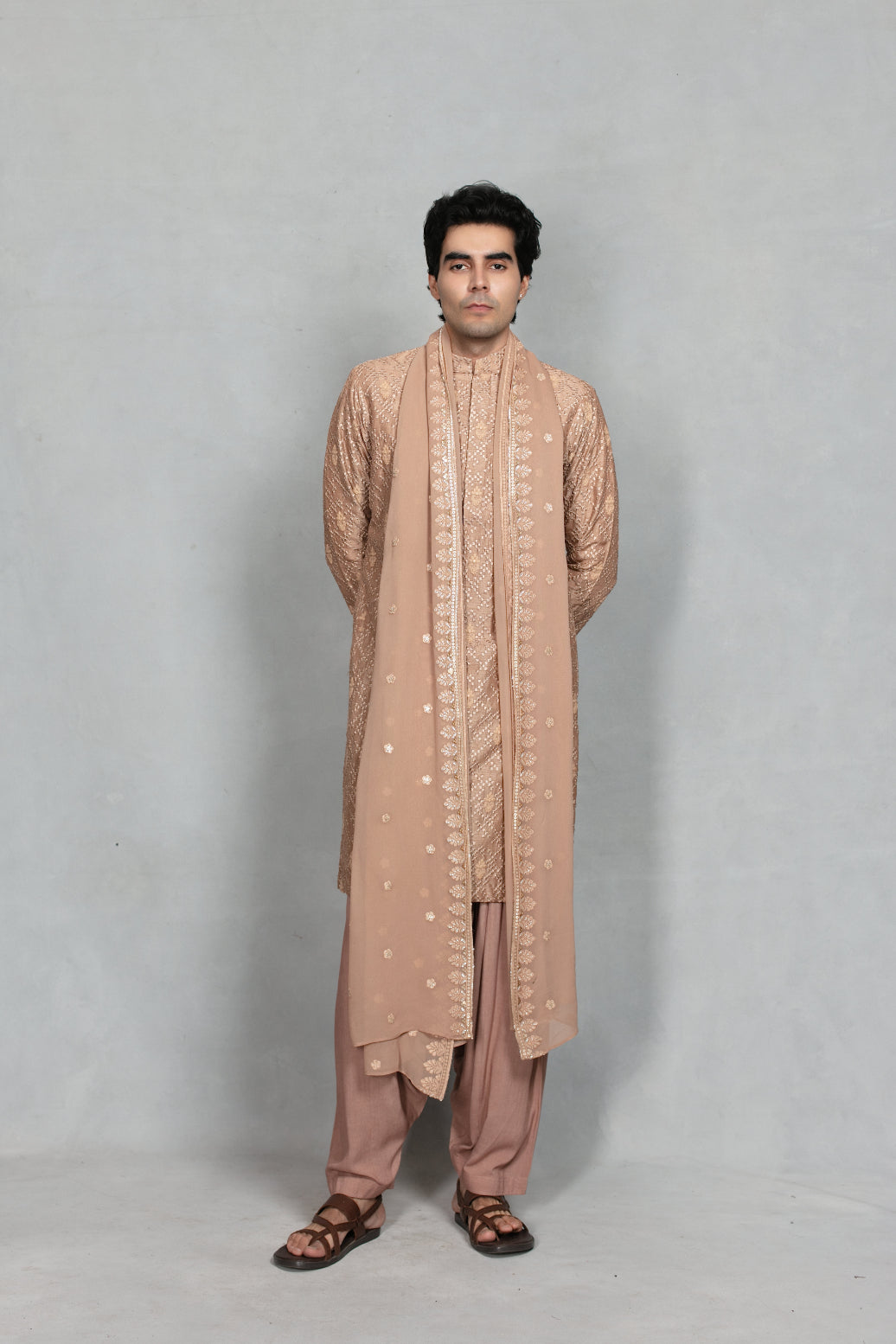 Ansh Kurta Set in Rose Gold