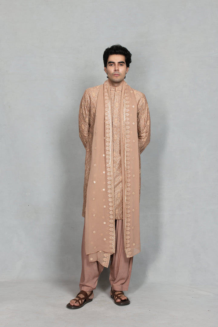 Ansh Kurta Set in Rose Gold