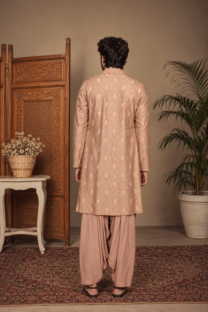 Ansh Kurta Set in Rose Gold
