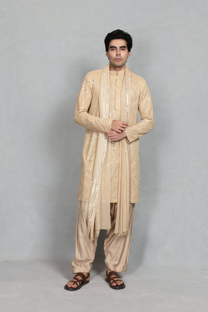 Aayam Kurta Set in Beige