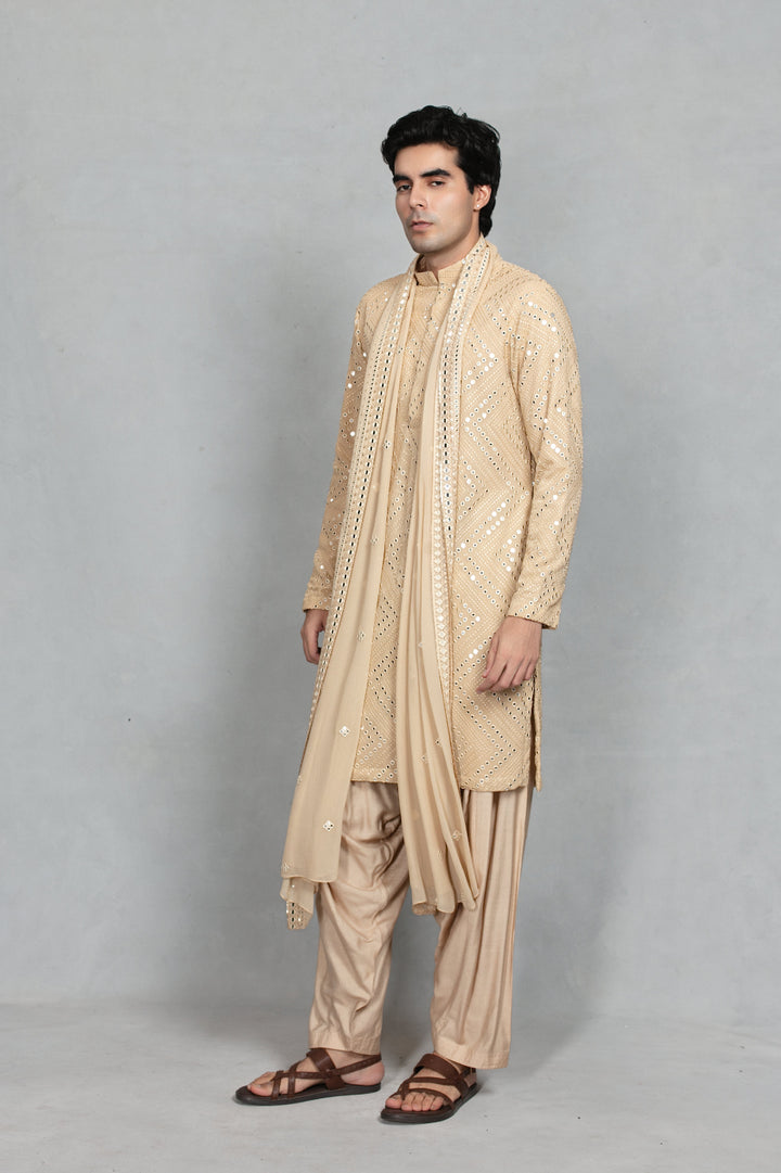 Aayam Kurta Set in Beige