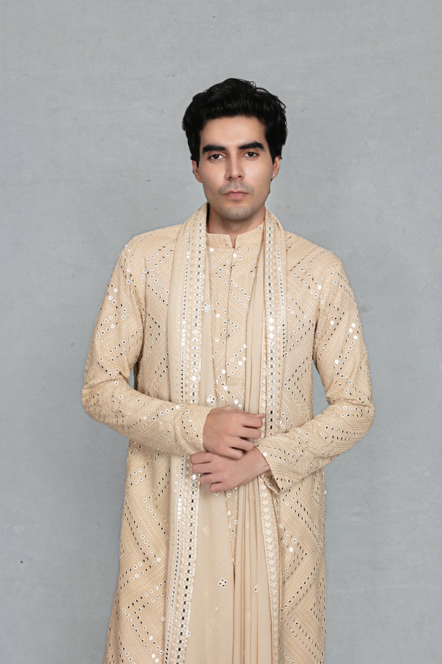 Aayam Kurta Set in Beige