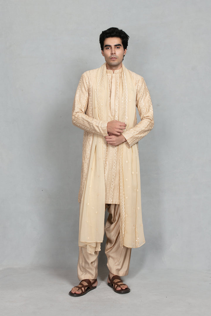 Saanjh Kurta Set in Beige