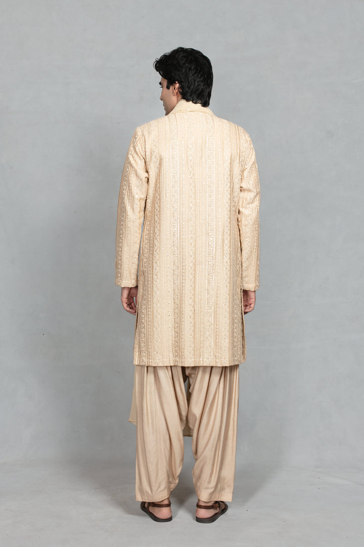 Saanjh Kurta Set in Beige