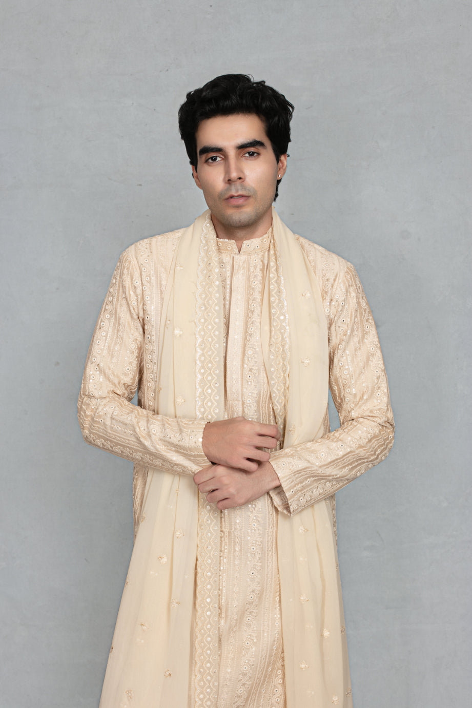 Saanjh Kurta Set in Beige