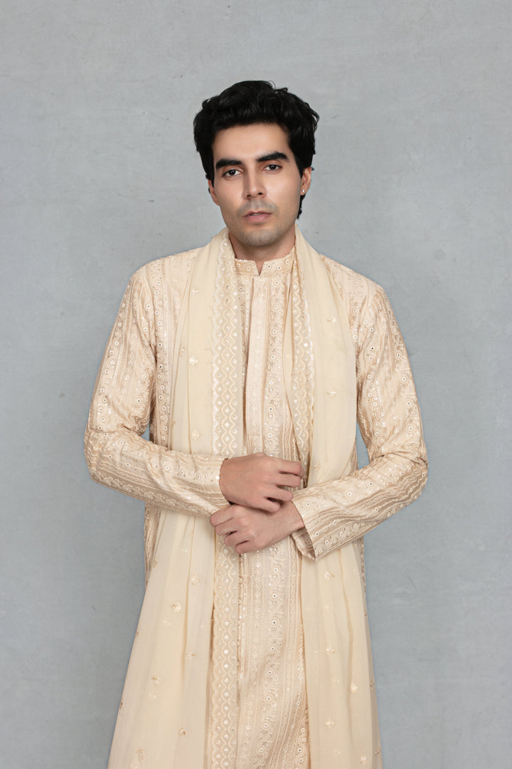 Saanjh Kurta Set in Beige