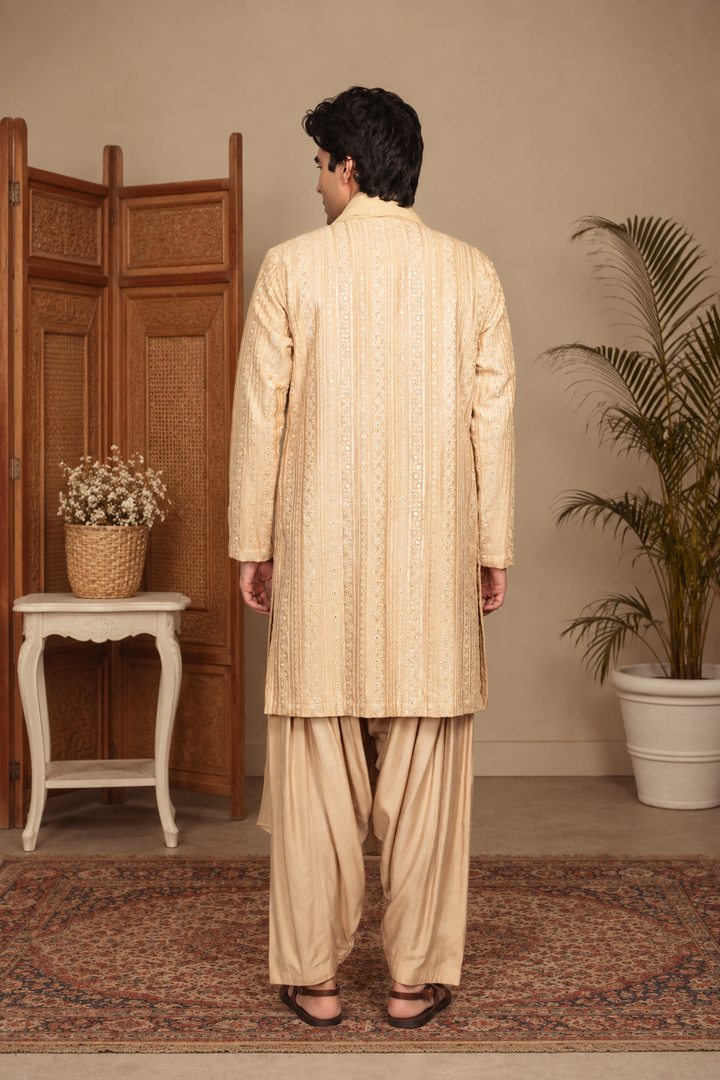 Saanjh Kurta Set in Beige