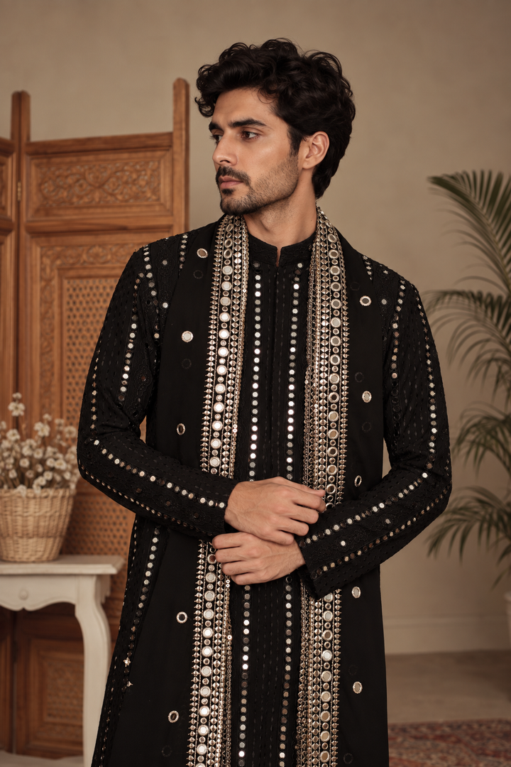 Aabha Kurta Set in Black