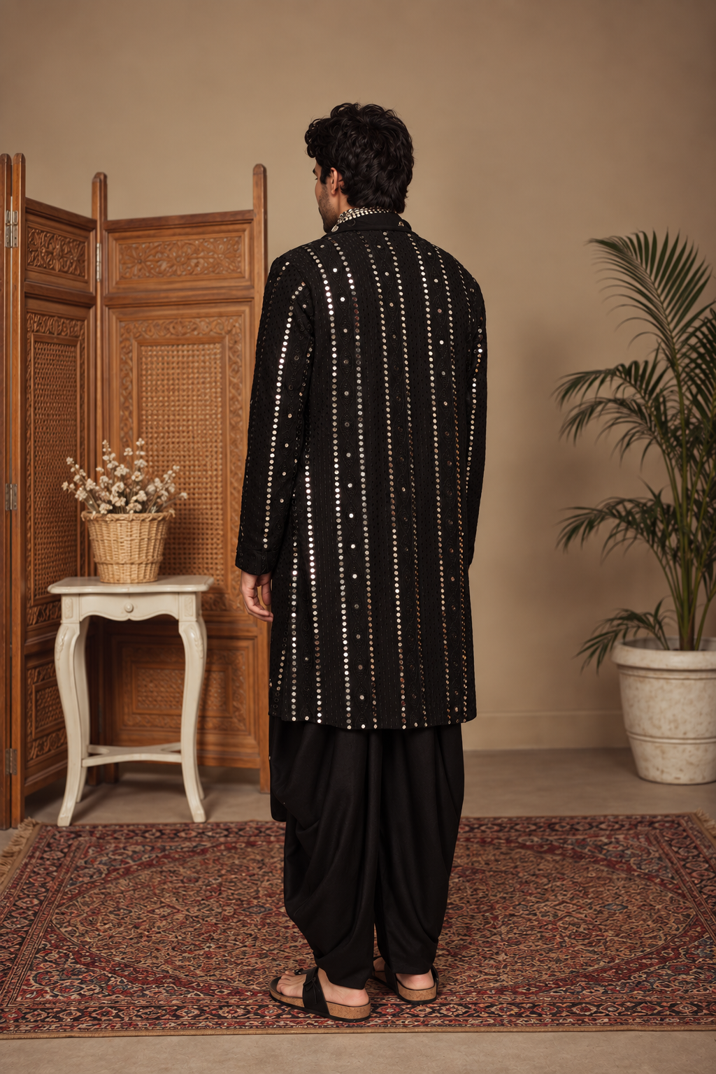 Aabha Kurta Set in Black