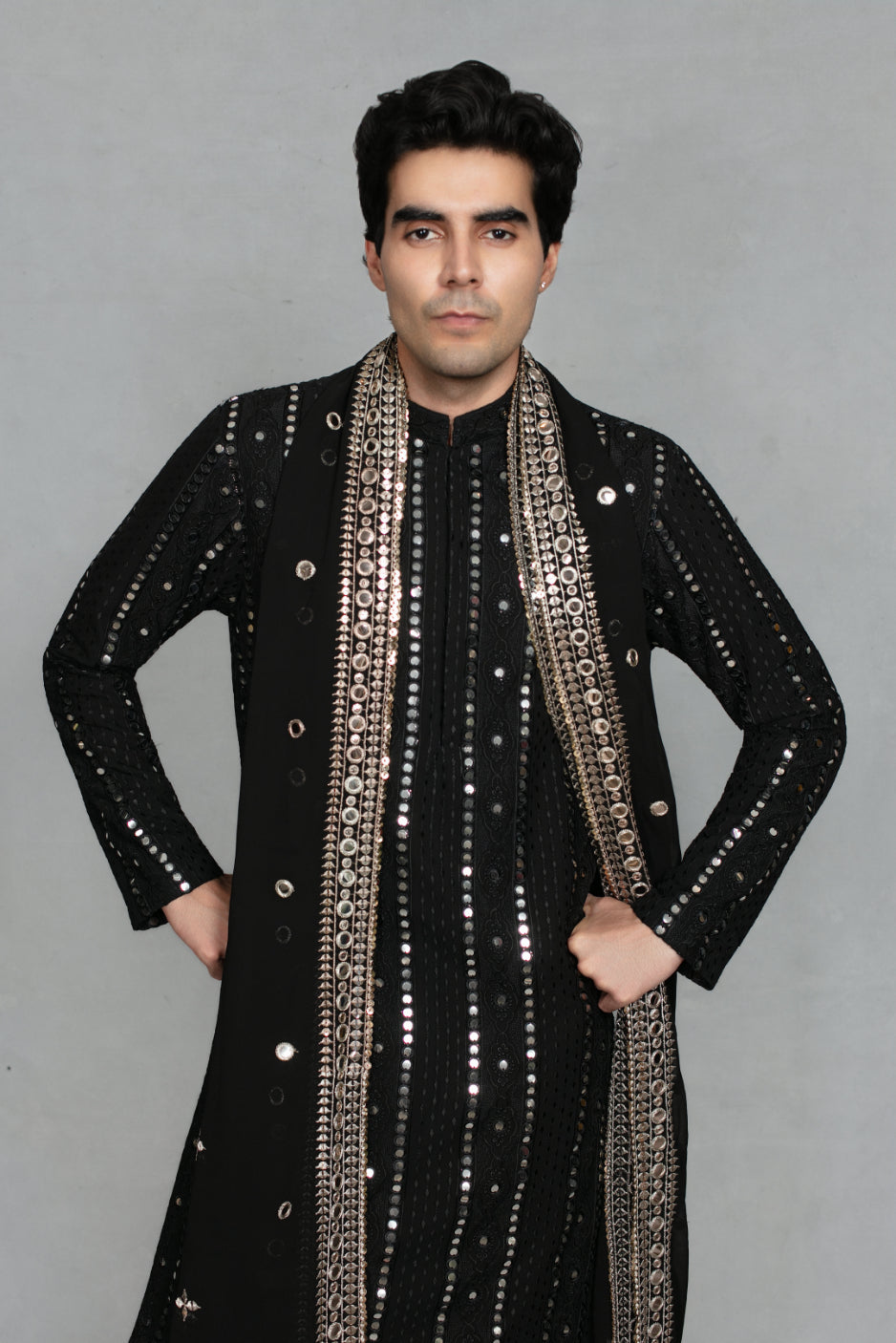 Aabha Kurta Set in Black
