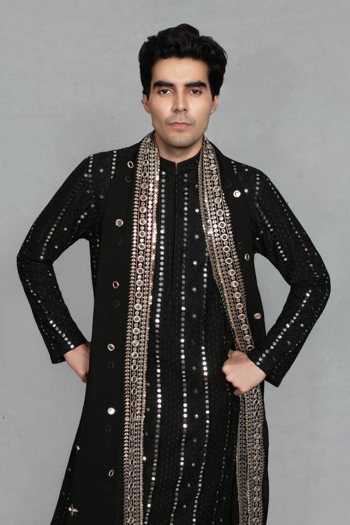 Aabha Kurta Set in Black