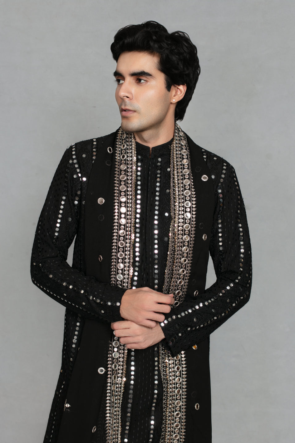Aabha Kurta Set in Black