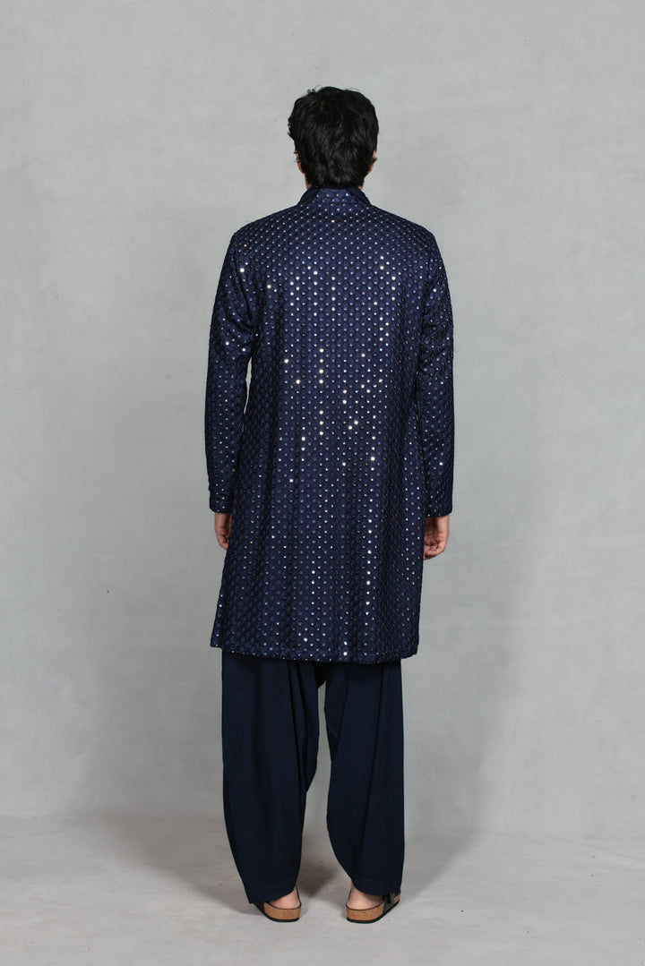 Aksh Kurta Set in Navy Blue
