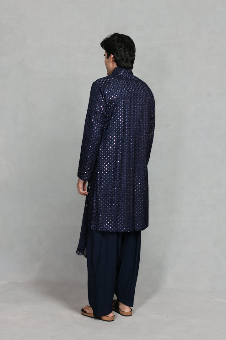 Aksh Kurta Set in Navy Blue