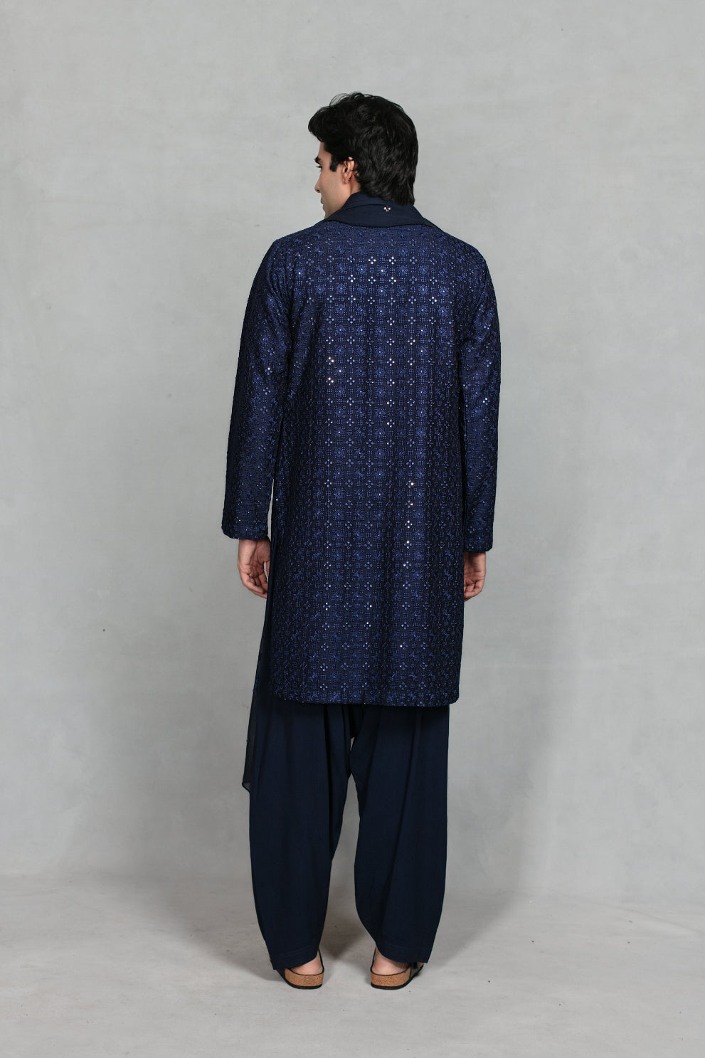 Nambh Kurta Set in Navy Blue