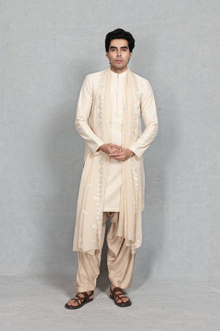Shikhar Kurta Set in Beige