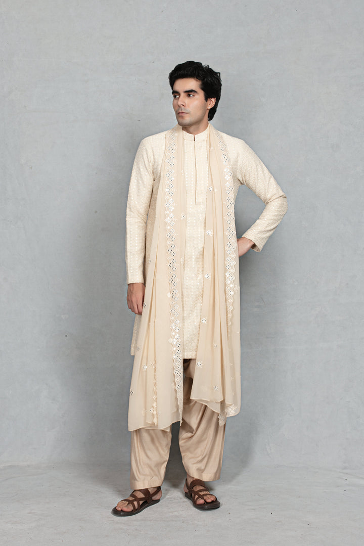 Shikhar Kurta Set in Beige