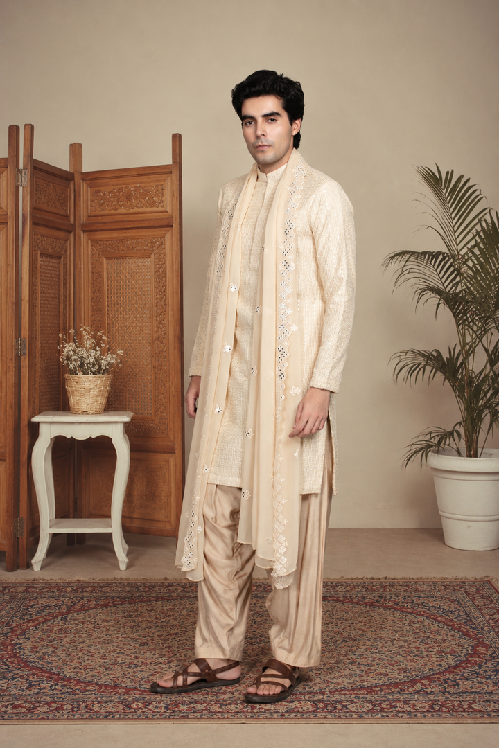 Shikhar Kurta Set in Beige